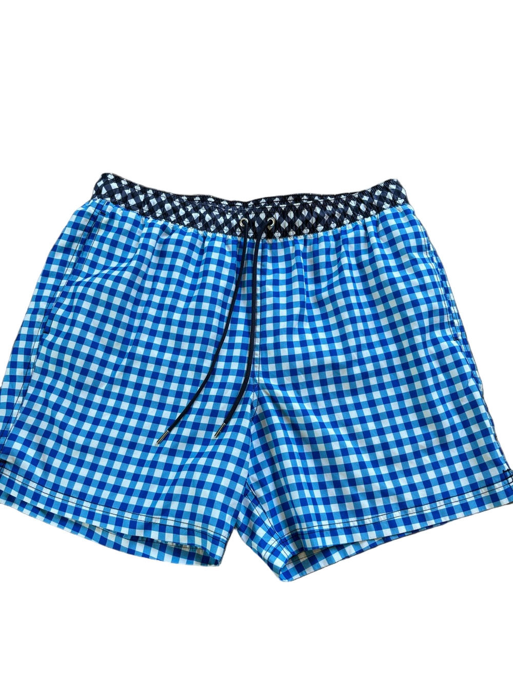 Lands End Draper James sz L plaid swim trunks